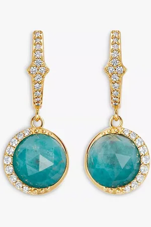 ASTLEY CLARKE White Sapphire and Amazonite Luna Drop Earrings