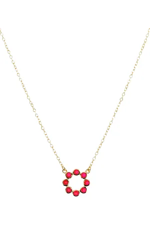 Auree Ortigia Gemstone Circle Pendant Necklace