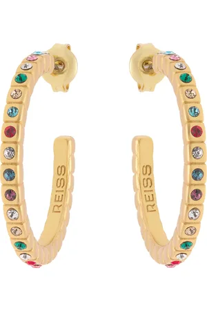 Reiss Sade Crystal Demi Hoop Earrings