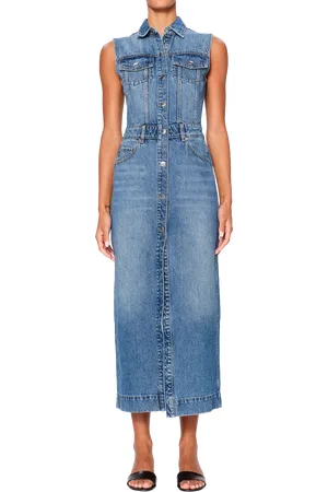 DL1961 Vika Sleeveless Denim Midi Dress