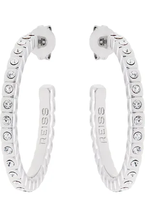 Reiss Sade Crystal Demi Hoop Earrings
