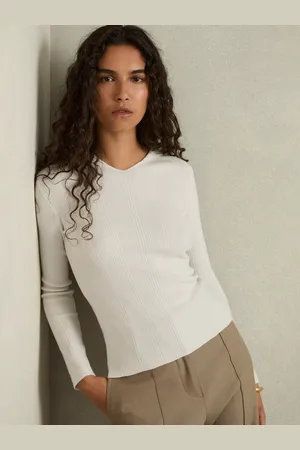 Reiss Chloe Ribbed Wool Rich Hoodie