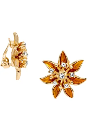Jon Richard Enamel Floral Clip Earrings