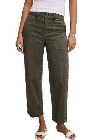 GOOD AMERICAN Cargo Crop Twill Trousers