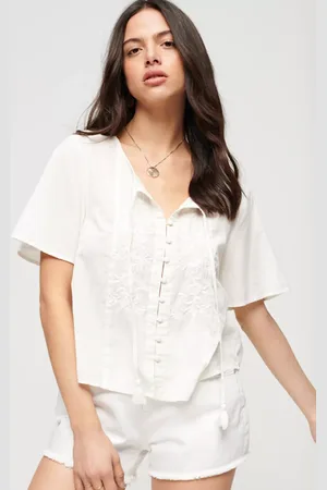 Superdry Short Sleeve Embroidered Button Top