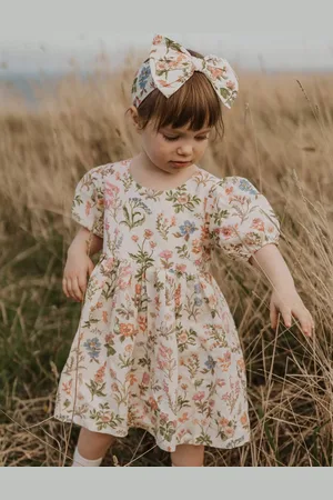 Purebaby Baby Organic Cotton-Linen Blend Dress & Bloomers