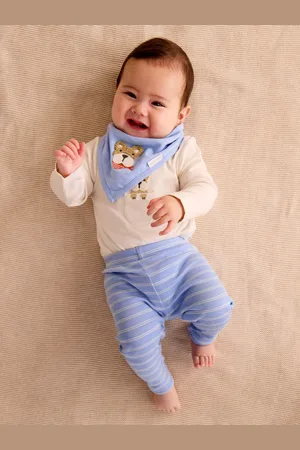 Purebaby Baby Organic Cotton Pointel Bodysuit, & Leggings with Bib