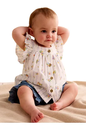 Purebaby Baby Organic Cotton Top & Denim Shorts Set