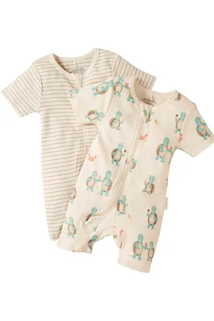 Purebaby Baby Organic Cotton Zip Shortie Sleepsuit