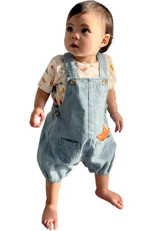 Purebaby Baby Cotton Resort T-Shirt & Starfish Pocket Dungaree Set