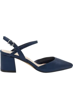Paradox London Kendra Mid Block Heel Ankle Strap Pointed Court Shoes
