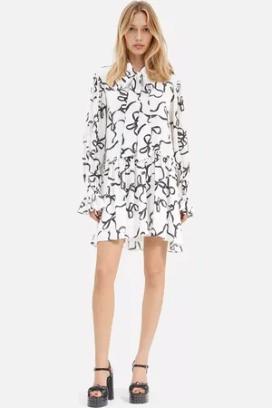 The Kooples Ribbon Print Silk Mini Dress
