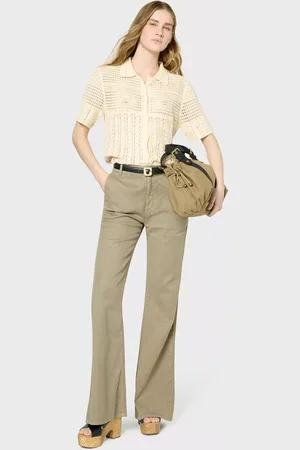 Gerard Darel Loreen Bootcut Linen Blend Trousers