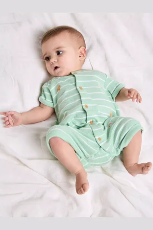 Mini Cuddles Baby Ribbed Cotton Striped Bodysuit