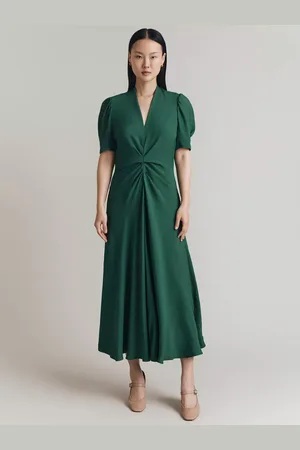Ghost Capri Puff Sleeve Midi Dress