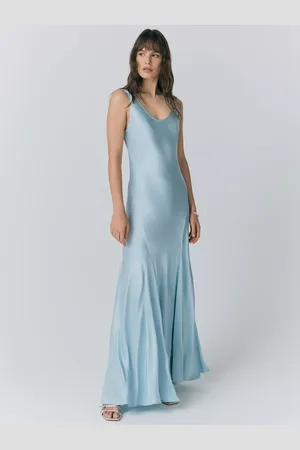 Ghost Willow Scoop Neck Satin Midi Dress