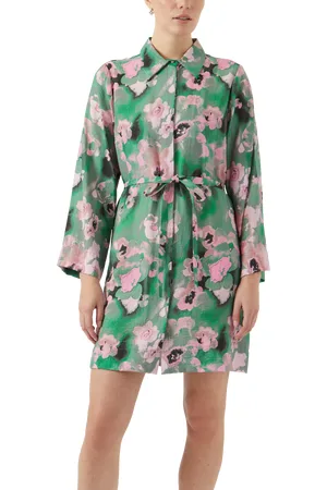 Y.A.S Floral Shirt Mini Dress