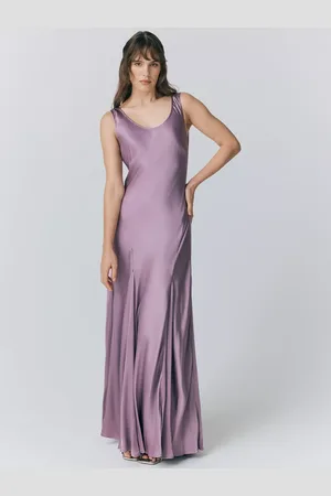 Ghost Willow Scoop Neck Satin Midi Dress