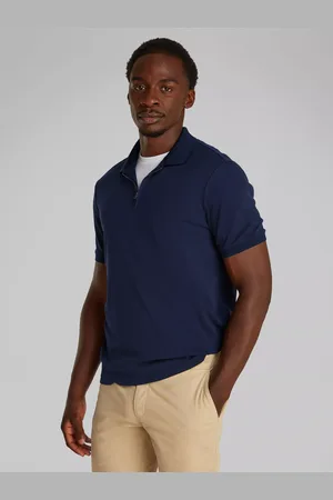 Calvin Klein Organic Cotton Regular Fit Short Sleeve Zip Neck Polo Shirt