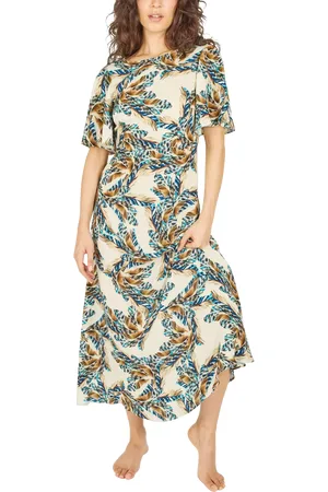 Traffic People Rene Feckless Feather Linen Blend Dress