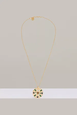 Reiss Skye Crystal Coin Pendant Necklace