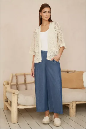 Yumi Crochet Open Neck Cardigan
