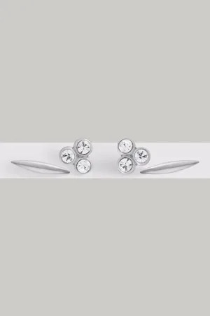 Reiss Mira Micro Crystal Cluster & Bar Earrings Set