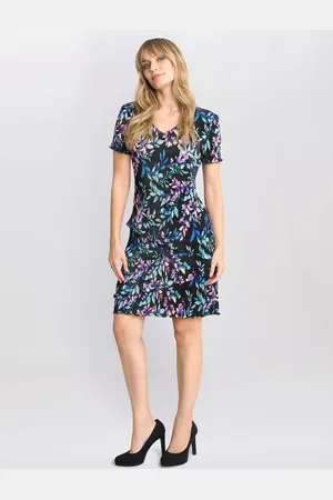 Gina Bacconi Rowan Floral Plisse Tiered Dress