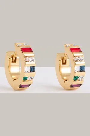 Reiss Sadie Crystal Huggie Hoop Earrings