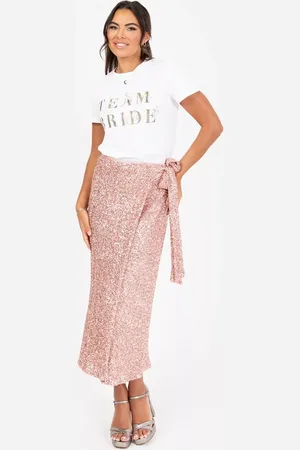 Maya Deluxe Sequin Wrap Midi Skirt