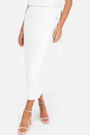 Maya Deluxe Sequin Wrap Midi Skirt