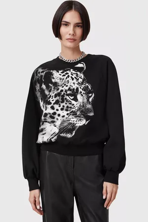 AllSaints Kiara Cygnet Leopard Pure Organic Cotton Sweatshirt