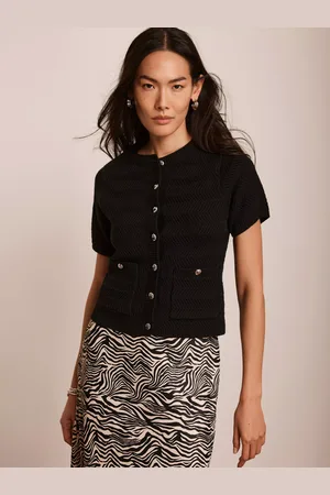 mint&berry Textured Pockets Short Sleeve Cardigan