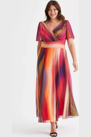 Scarlett & Jo Isabelle Ombre Angel Sleeve Maxi Dress