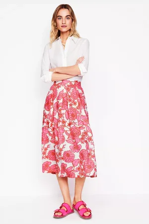 Boden Verity Pleated Pure Linen Skirt