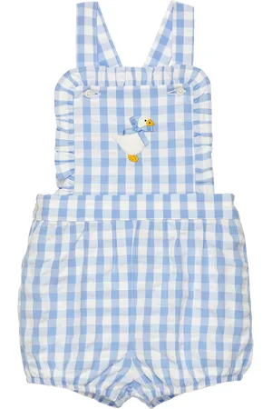 FrenchTrotters Baby Duck Gingham Bib Shorts