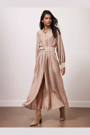 mint&berry Pleated Maxi Shirt Dress