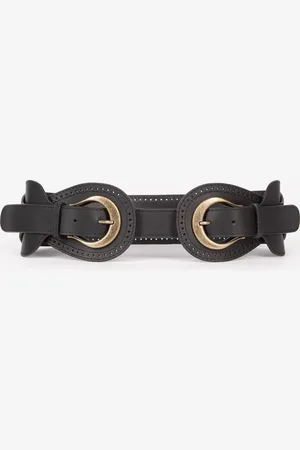 The Kooples Double Buckle Leather Belt