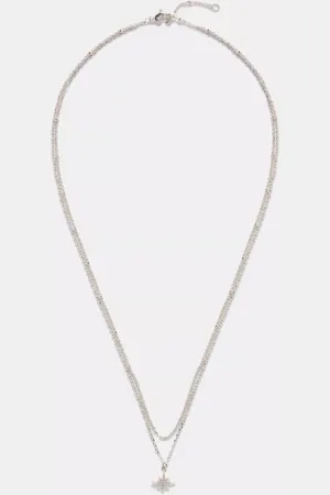 mint&berry Cubic Zirconia Star Pendant Layered Necklace