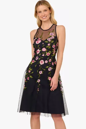 Adrianna Papell Embroidered Floral Mini Dress