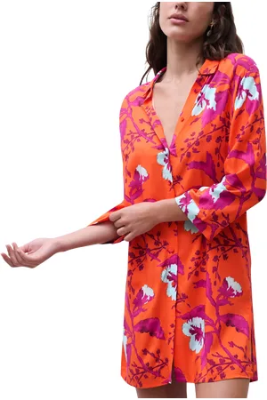 Chantelle Painted Flowers Beach Shirt Dress