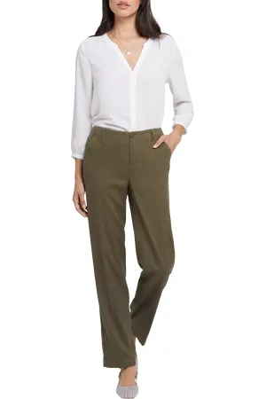 NYDJ Marilyn Straight Linen Blend Trousers