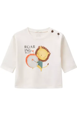 Benetton Baby Cotton Lion Print Long Sleeve T-Shirt