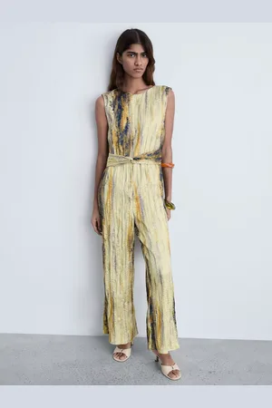 MANGO Aurora Satin Textured Jumpsuit