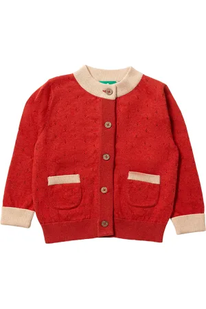 Little Green Radicals Baby Pointelle Pure Organic Cotton Cardigan