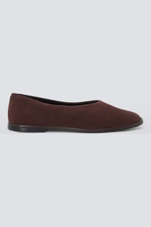 John Lewis Heidi Suede Round Toe High Cut Ballerina Pumps