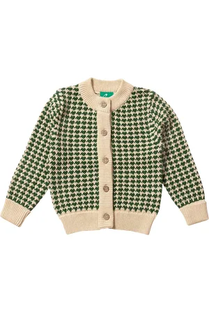Little Green Radicals Baby Dogtooth Pure Organic Cotton Cardigan