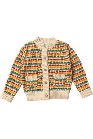 Little Green Radicals Baby Rainbow Knit Pure Organic Cotton Cardigan