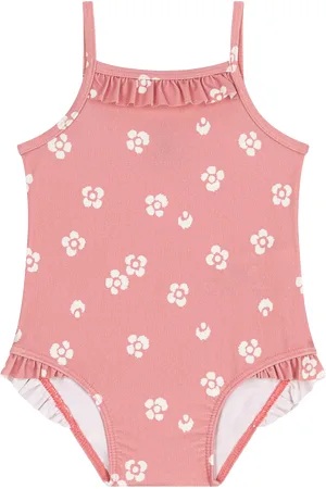 Petit Bateau Baby Floral Ruffle Swimsuit, Marshmalllow