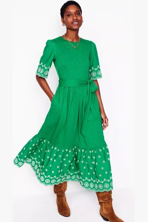 Boden Isabel Broderie Tiered Maxi Dress